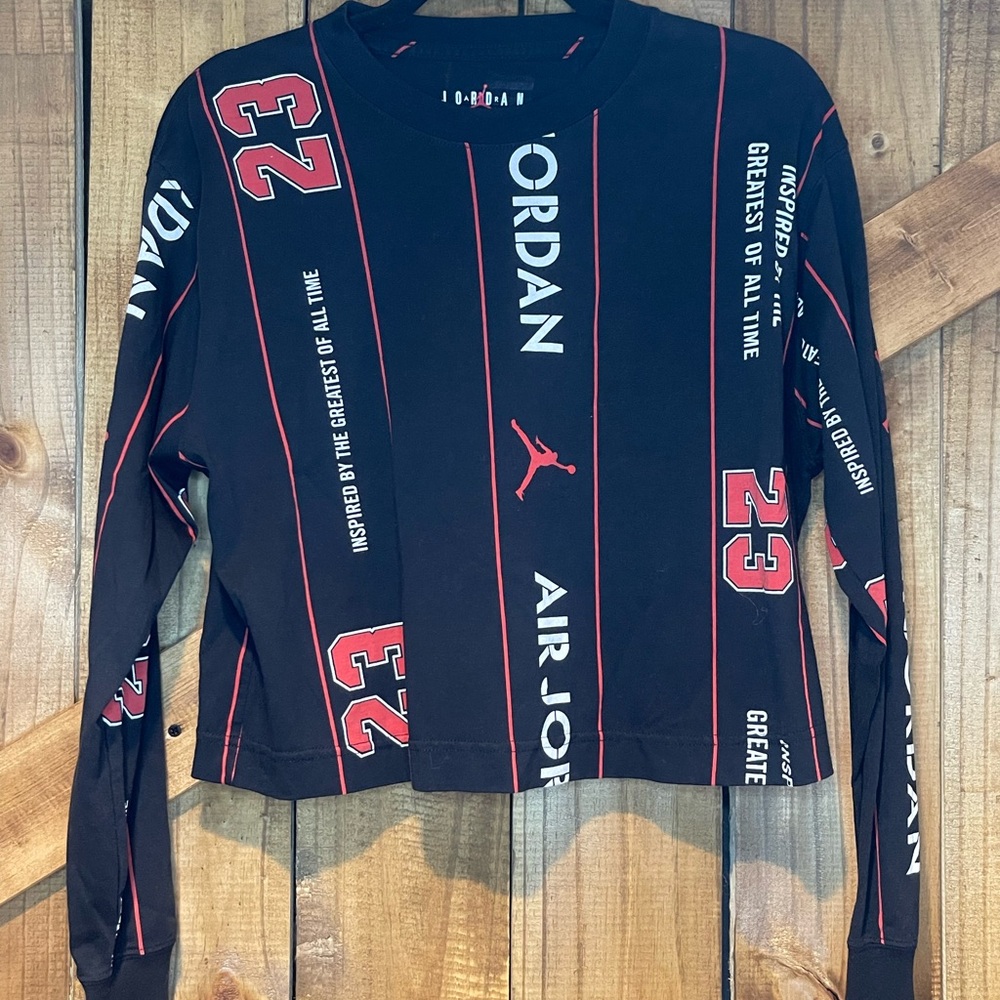 Jordan Black and Red Long Sleeve Top